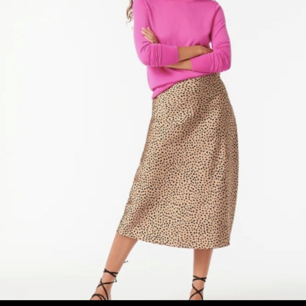 JCrew pull on slip on cheetah print dot print  XL